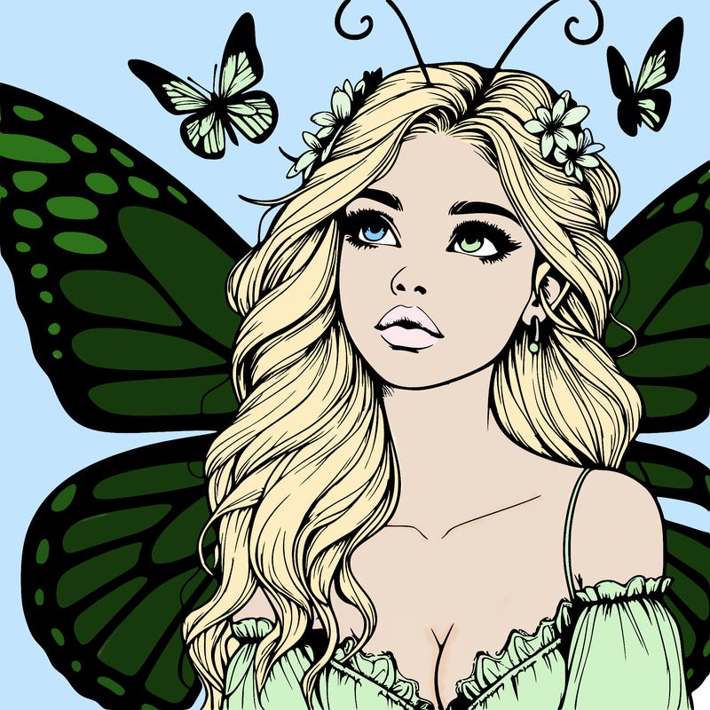 butterfly fairy realistic girl