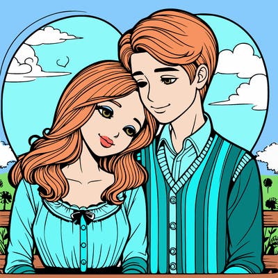 realistic girl and boy in love