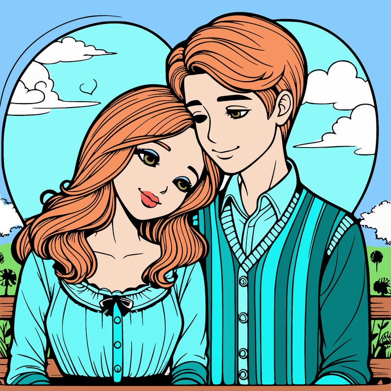 realistic girl and boy in love