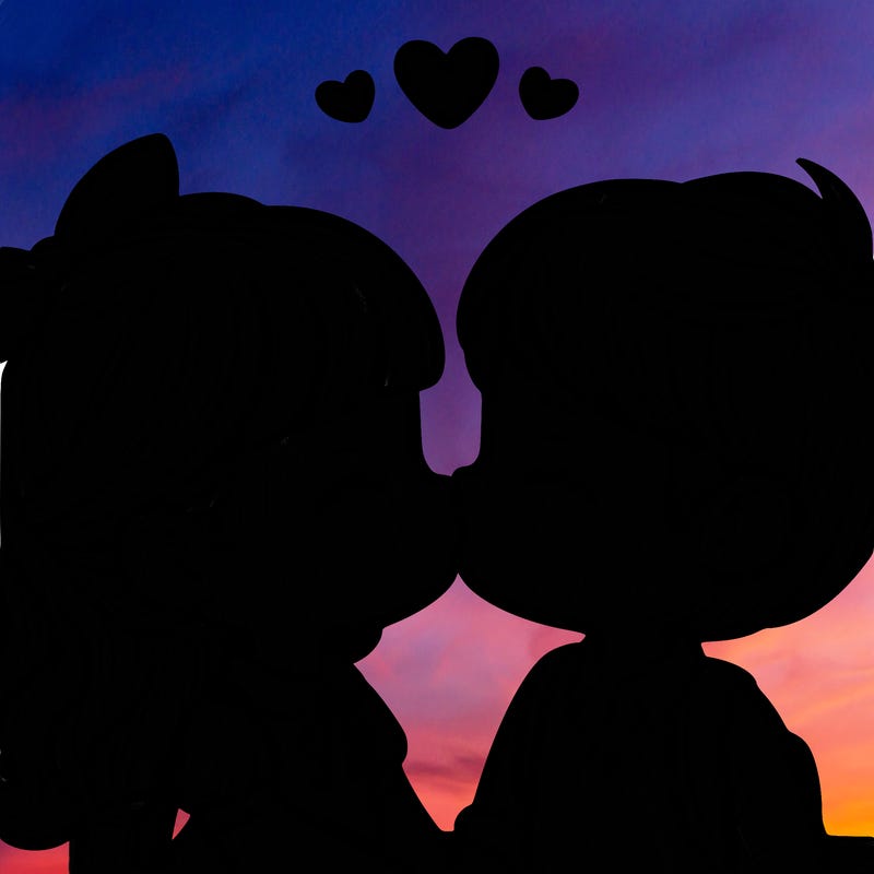 boy and girl kissing