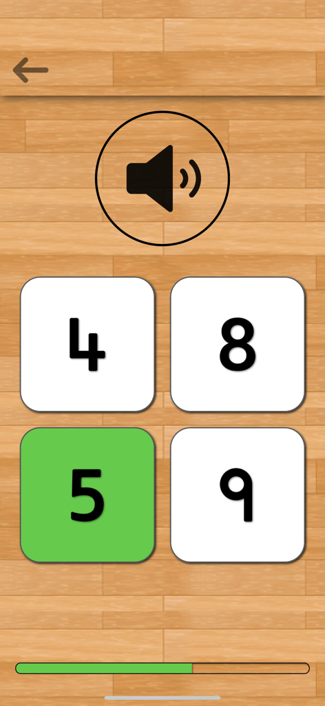 Cuestionario interactivo de reconocimiento de números hindi para niños.