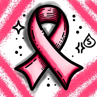 ribbon symbol of national breast cancer awareness month