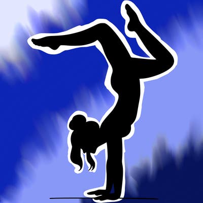 a woman doing a handstand