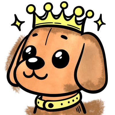 dog with a crown