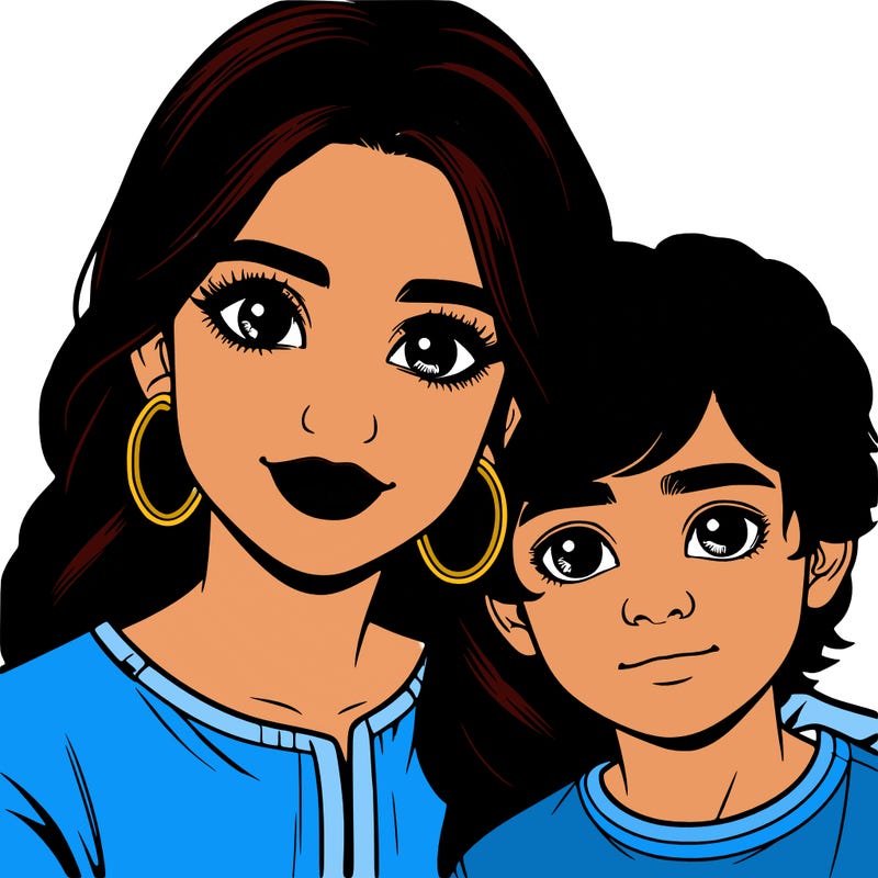 realistic girl with her little brother