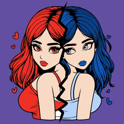 realistic girl split