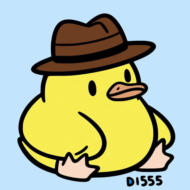 aesthetic duck with a hat