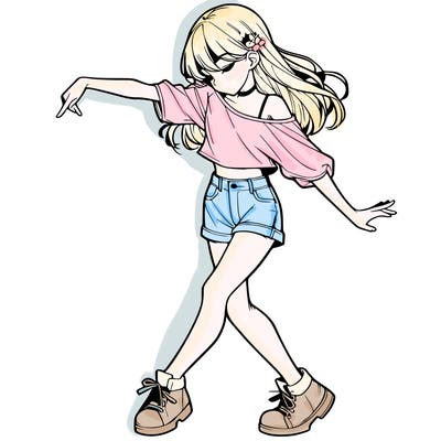 realistic girl danceing