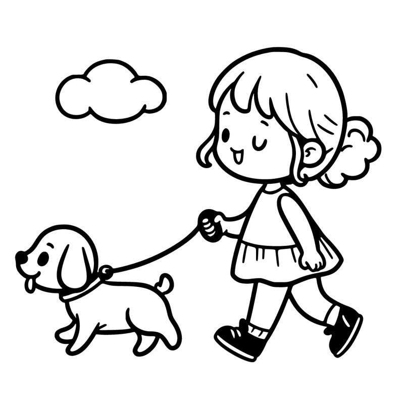 girl with a dog