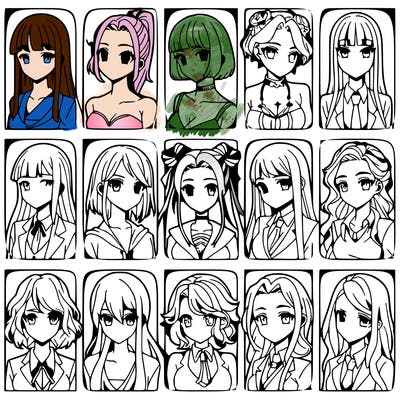 girls that look diffrent anime