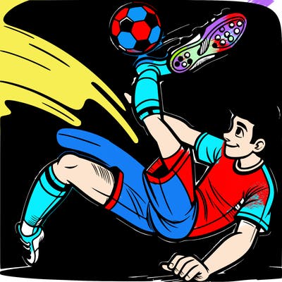soccer player doing bicyicle kick