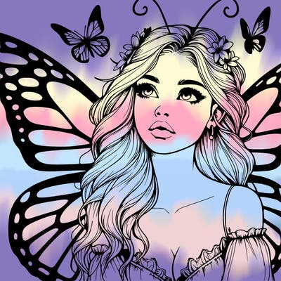 butterfly fairy realistic girl