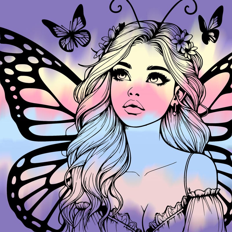 butterfly fairy realistic girl