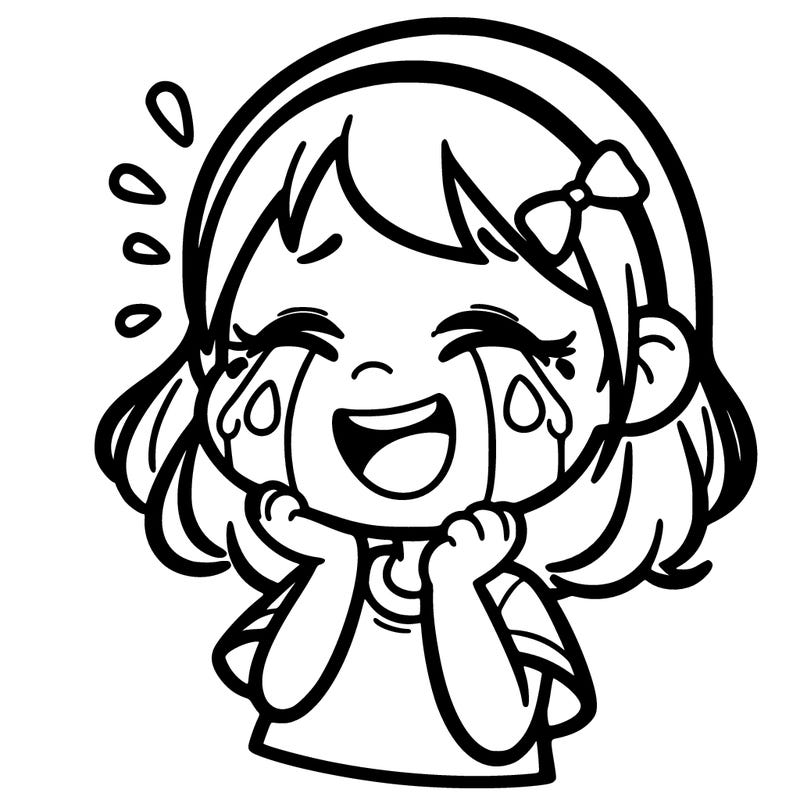 girl weeping tears happy
