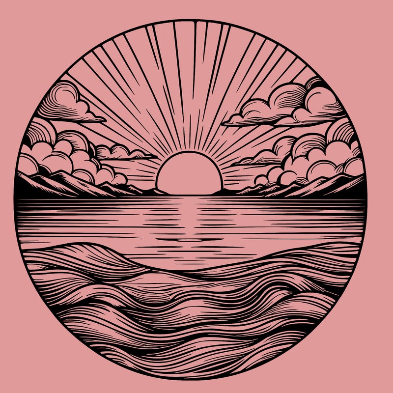 realistic sunset