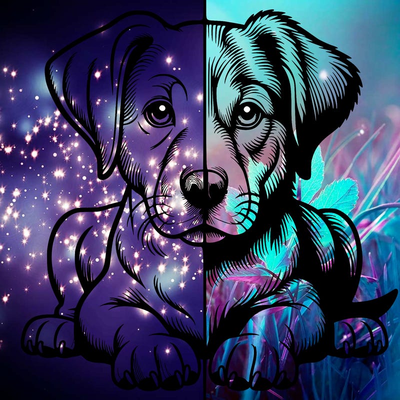 realistic dog split picture