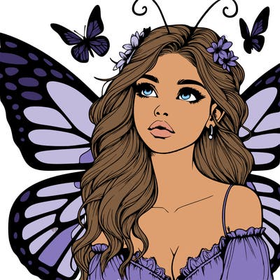 butterfly fairy realistic girl