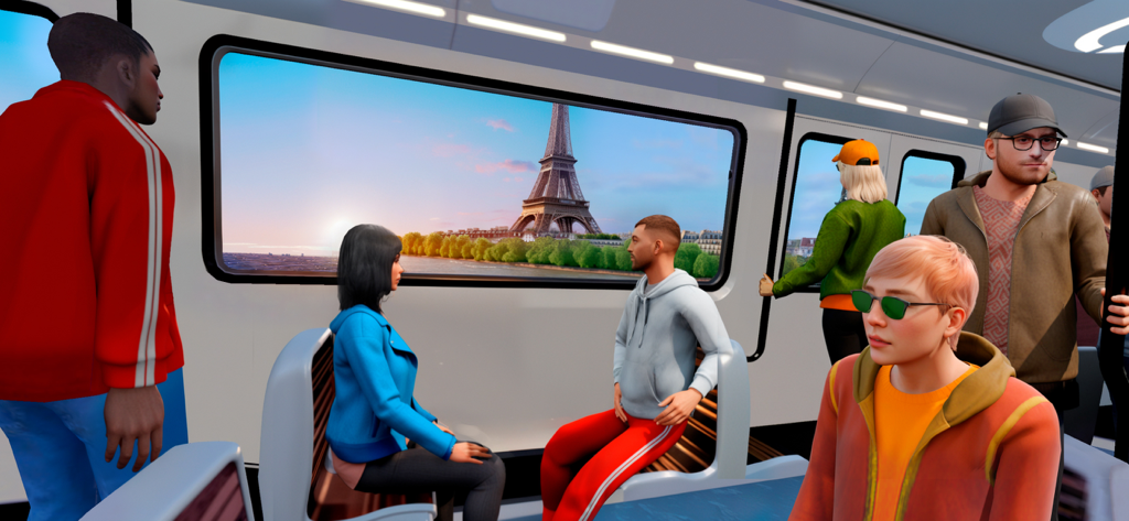 Paris Métro: Subway Ride - Virtual Paris subway ride with a view of the Eiffel Tower through the window
