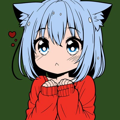 shy anime catgirl