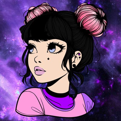 realistic girl with spacebuns