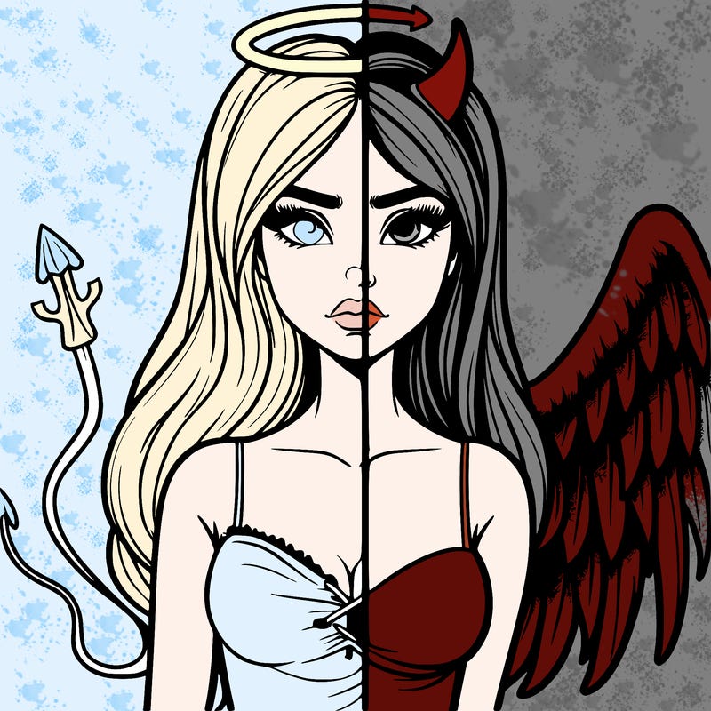 devil vs angel realistic girl