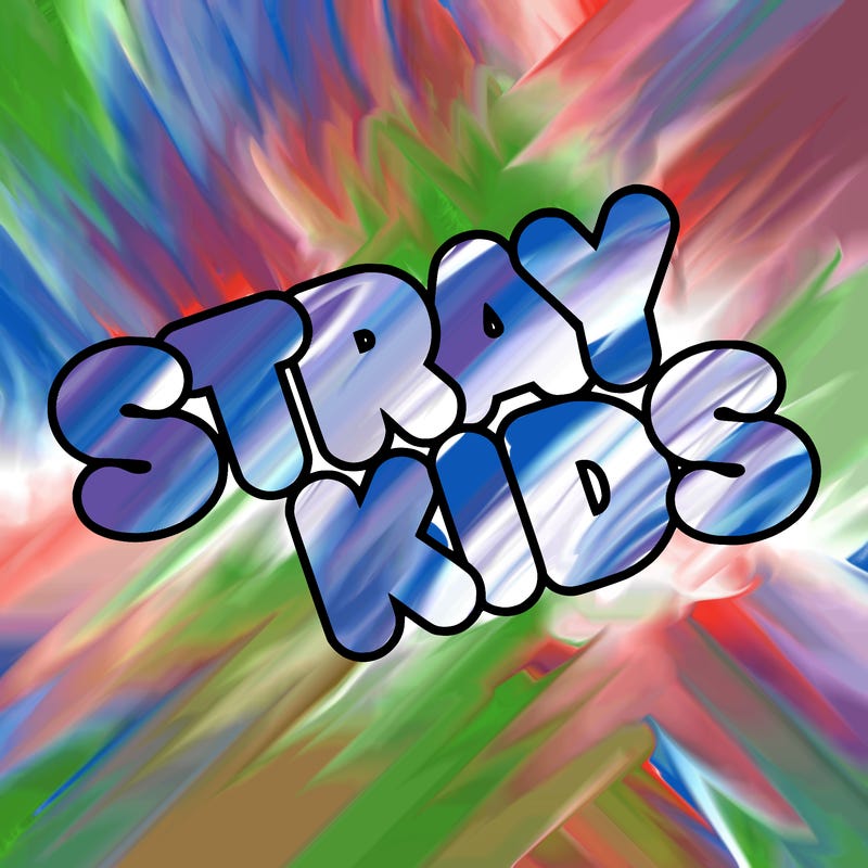 bubble letters saying stray kids