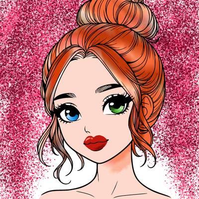 realistic pretty girl with hair in bun