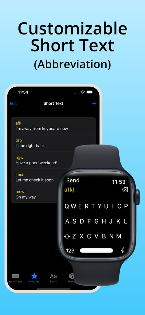 Abreviaturas de texto corto personalizables en iPhone y teclado de Apple Watch