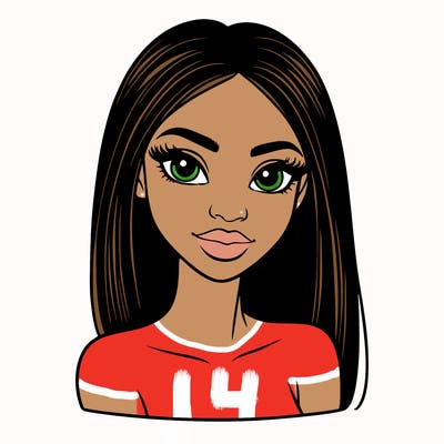 beautiful black woman with straight hair