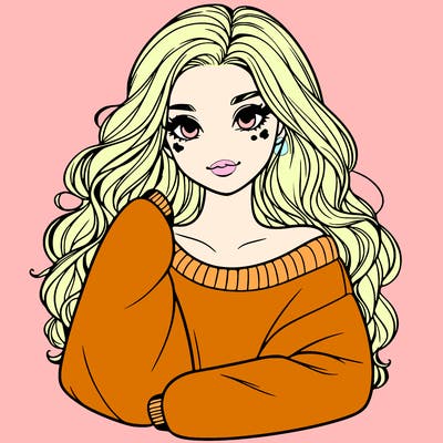 a beautiful girl in a big sweatshirt