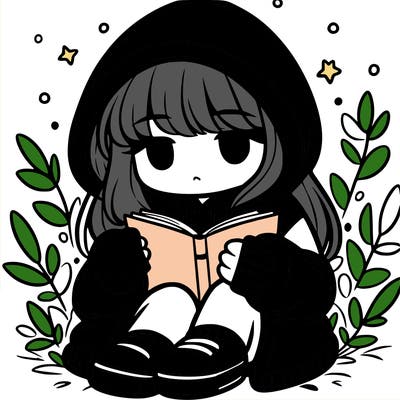 girl in oversized hoodie reading a book