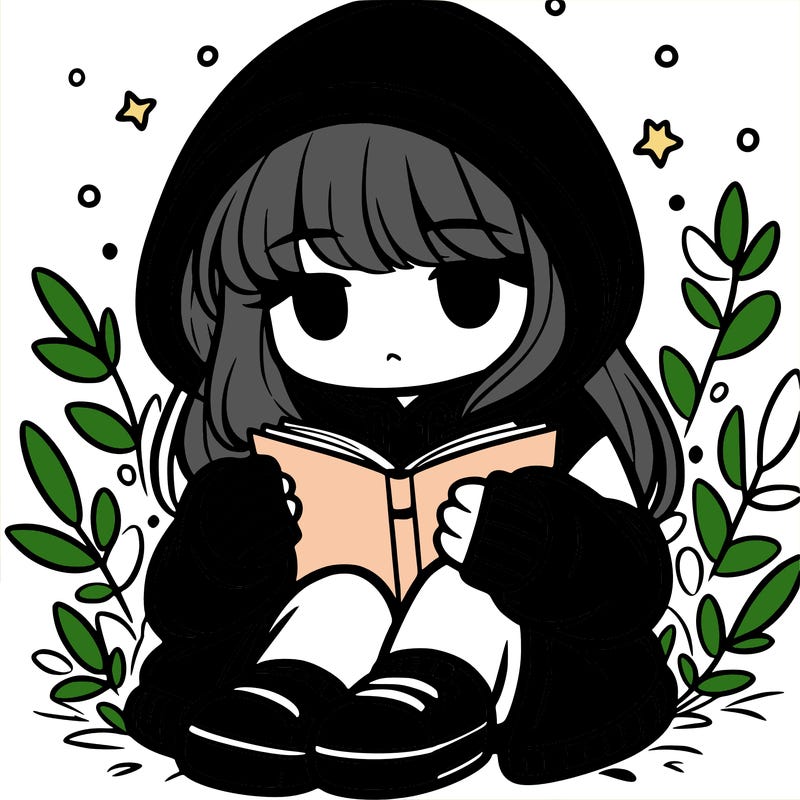 girl in oversized hoodie reading a book
