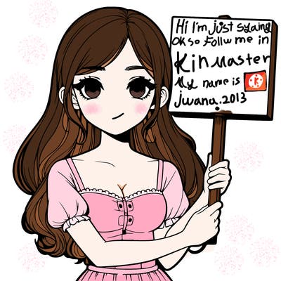 a realistic girl with a sign