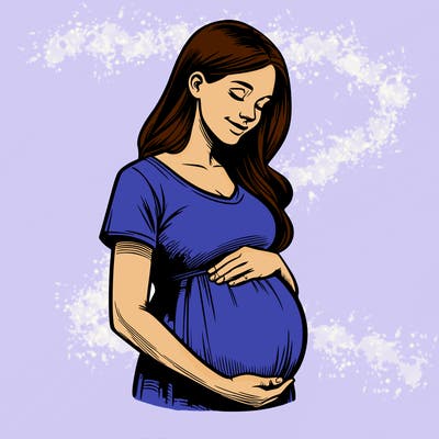realistic pregnant woman