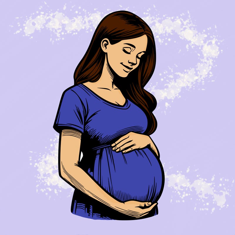 realistic pregnant woman