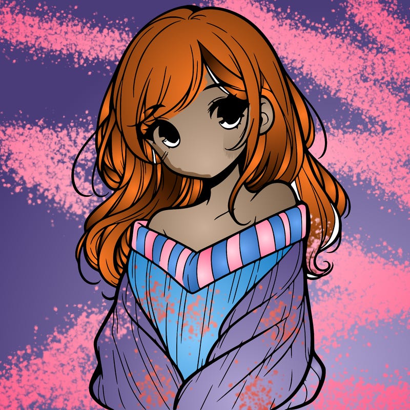 shy pretty girl wearing a sweater that is falling off one shoulder portrait