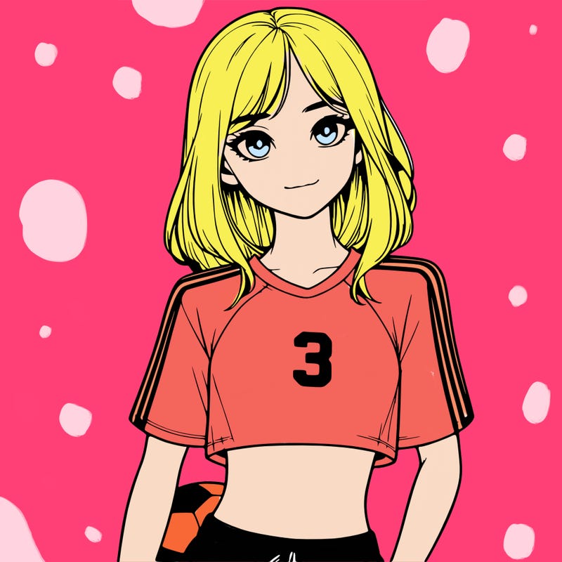 realistic girl wearing soccer jersey