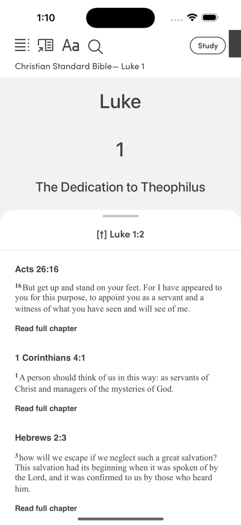 Lifeway On Demand - Interface of the Lifeway On Demand app showing the Christian Standard Bible text with cross-references for study.