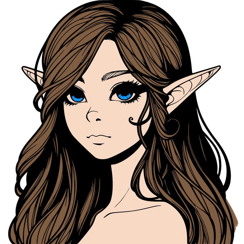 elf girl realistic dark fantasy