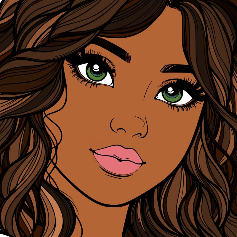 beautiful realistic girl close up to the camera with wavy hair,