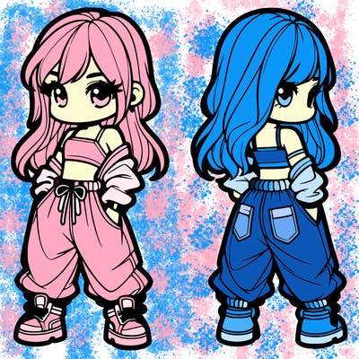 girl in crop top and baggy pants