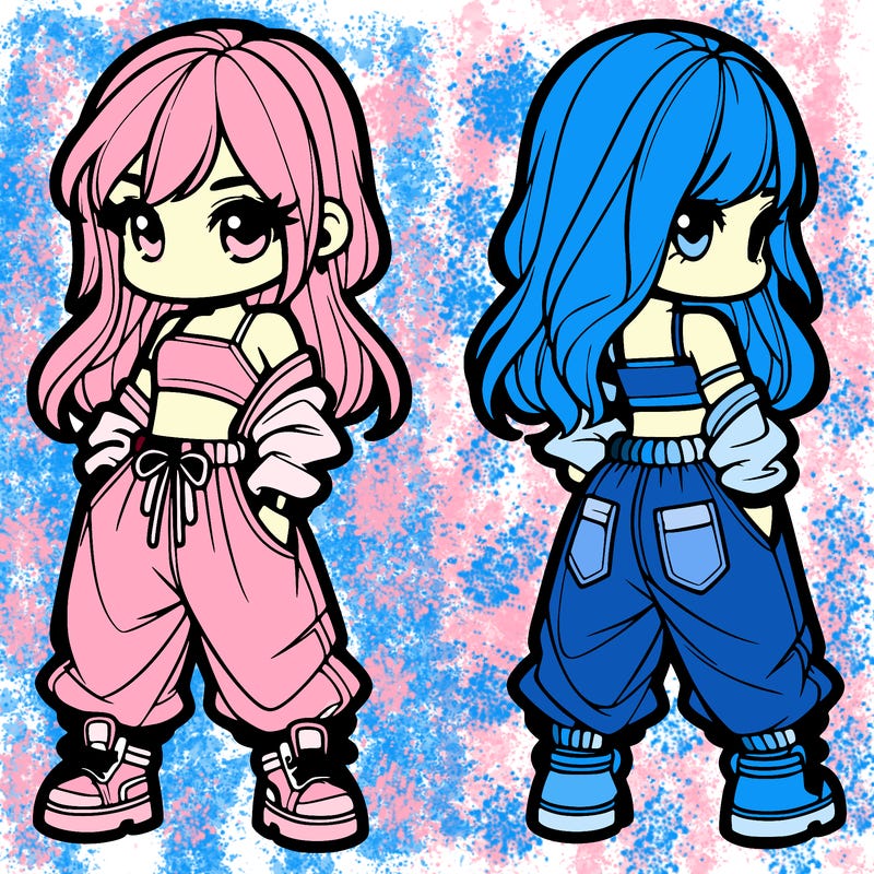 girl in crop top and baggy pants