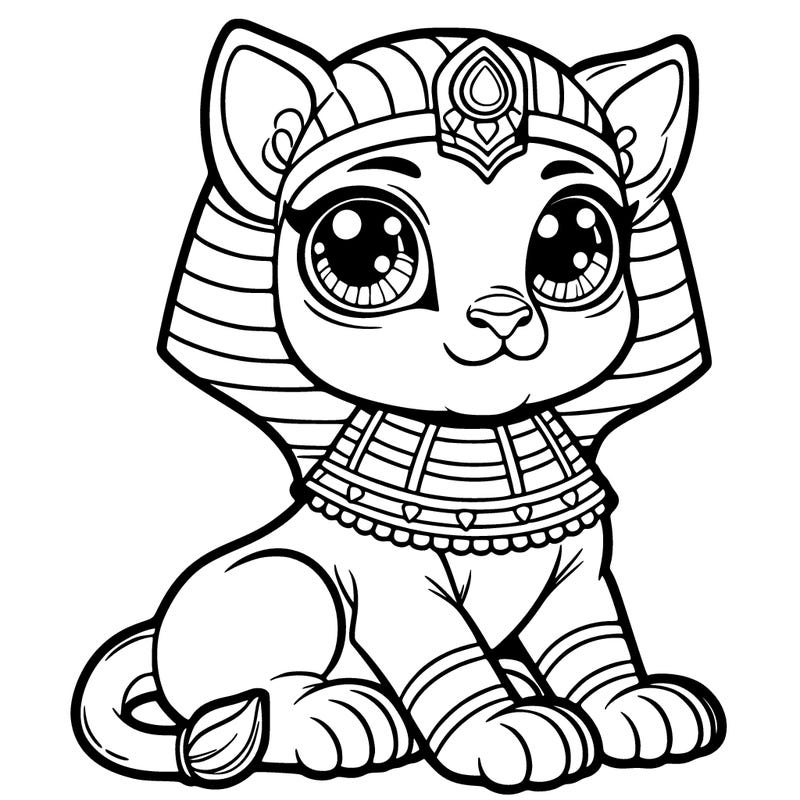 cute sphinx, big eyes, majestic