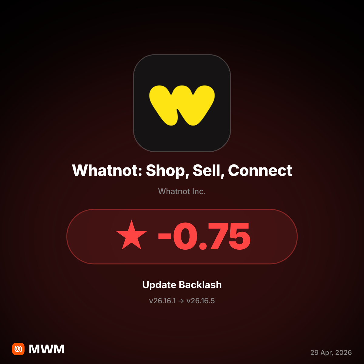 Whatnot v26.16.5 Forces Sign-In Notifications in April 2026