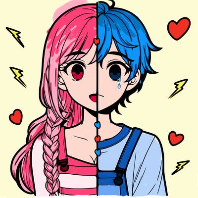 realistic girl boy split