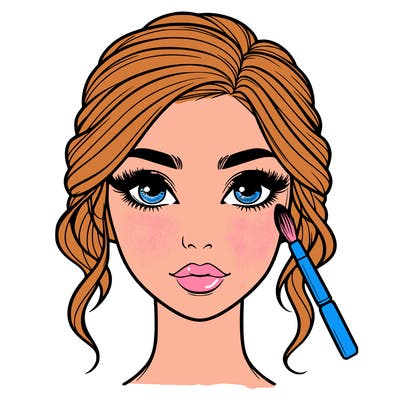 realistic person with makeup