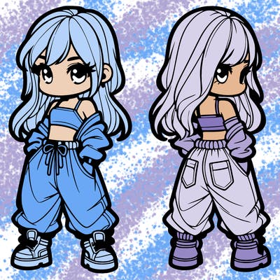 girl in crop top and baggy pants