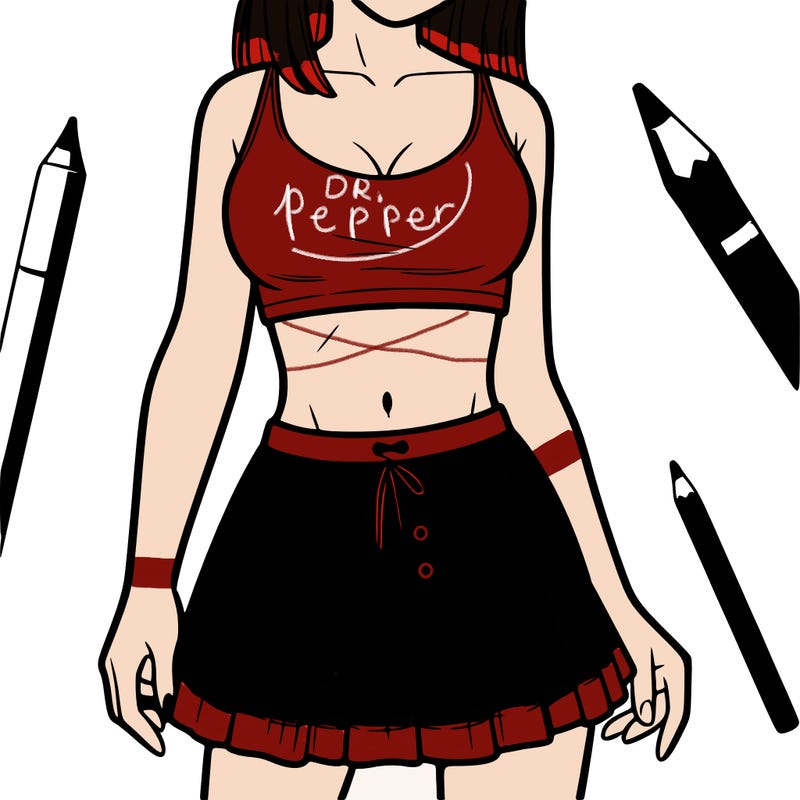 a woman wearing croptop and skirt