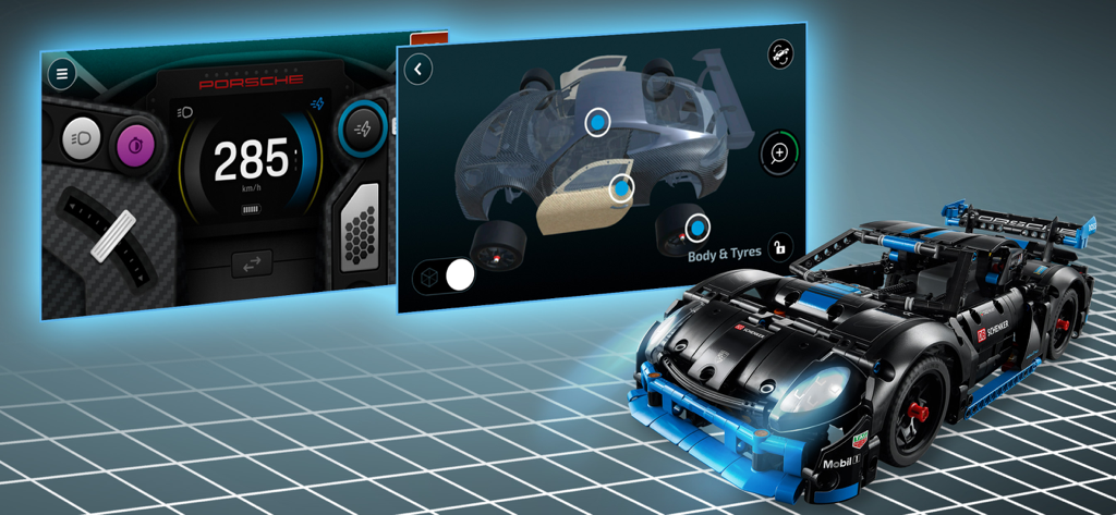 LEGO® TECHNIC® CONTROL+ - Modelo LEGO Technic Porsche GT4 e-Performance con panel de control digital e interfaces de aplicación 3D