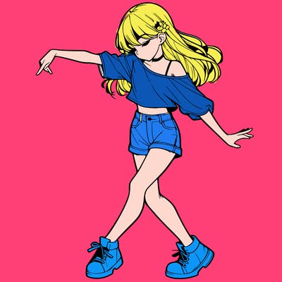 realistic girl danceing